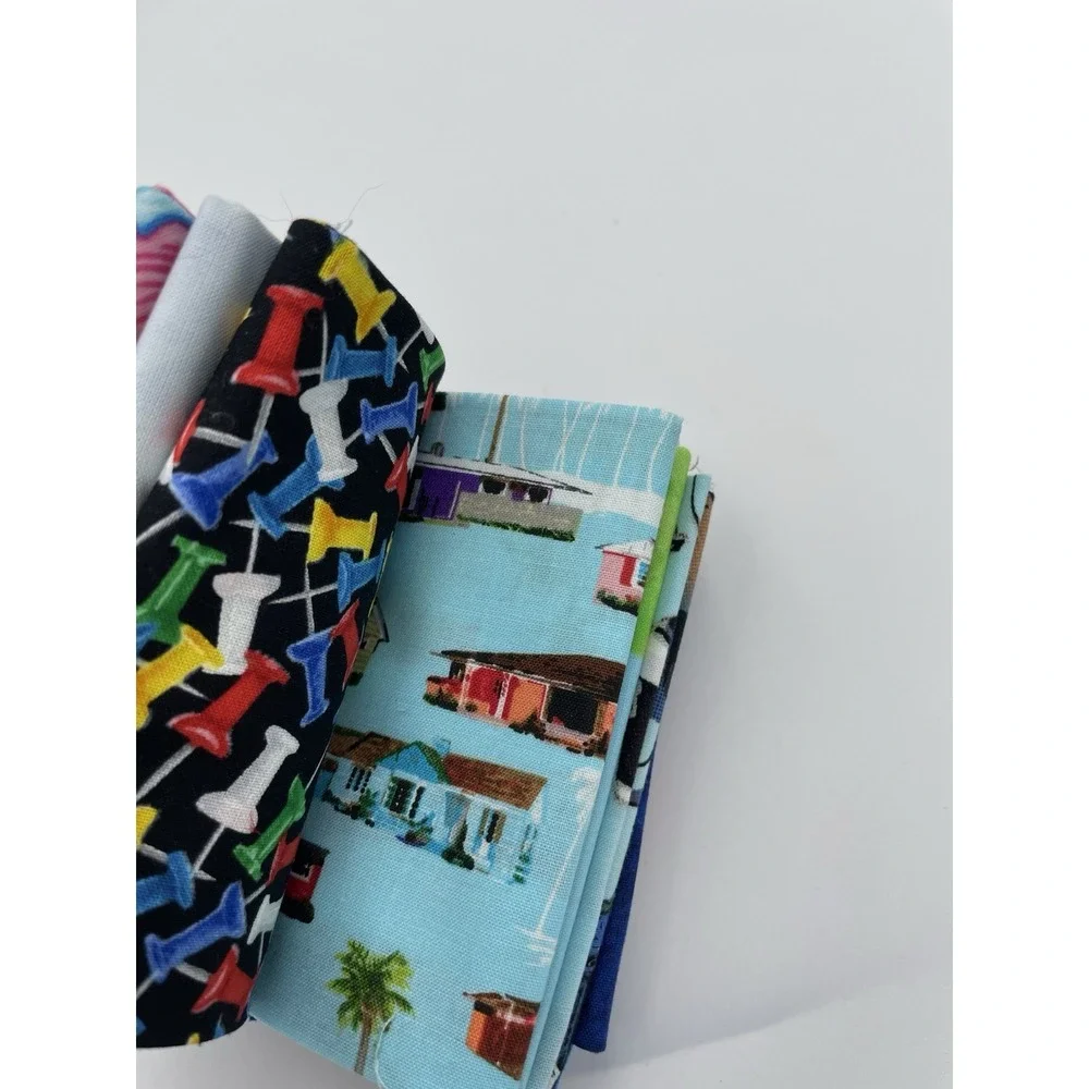 Benartex‎ Summer Vacation Prints 10 Fat Quarters Cotton Fabric New Bundle